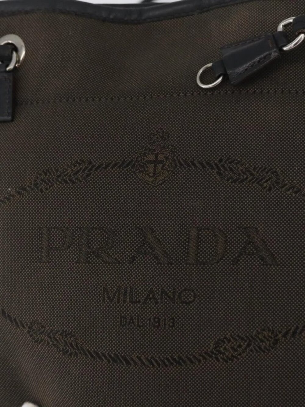 PRADA Shoulder Bag Canvas Brown Silver Auth ka2796 - Picture 9 of 14